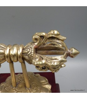 dorjé vajra tibétain sur socle bois