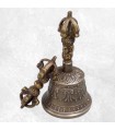 Cloche tibétaine authentique en bronze 11,5 cm - Népal