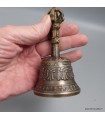 Cloche tibétaine authentique en bronze 11,5 cm - Népal