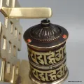Moulin tibétain laiton et cuivre vieilli 2 mantras de Chenrezi - Moulins à Prières tibétains