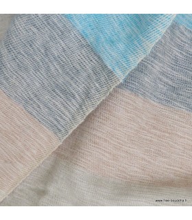 Châle chaud en laine de yack – Bleu écru taupe, artisanat népalais