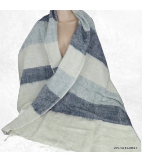 Châle yak wool dégradé de gris – Fabrication artisanale du Népal