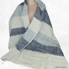 Châle népalais yack wool dégradé de gris - Népal - Châles laine de yak