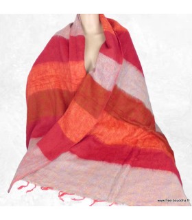 Couverture de méditation népalaise rouge taupe 100×200 cm – Népal