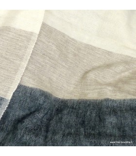 Grand châle de méditation népalais gris écru 100×200 cm – Népal