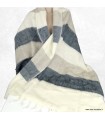 Grand châle de méditation népalais gris écru 100×200 cm – Népal