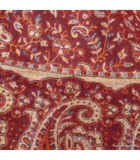 Châle de méditation népalais bordeau 100×200 cm, fabrication artisanale