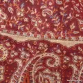 Châle népalais de méditation bordeau rouille motifs fleur 100 x 200 cm - Châle de méditation 100 x 200 cm