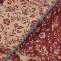 Châle népalais de méditation bordeau rouille motifs fleur 100 x 200 cm - Châle de méditation 100 x 200 cm