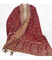 Châle de méditation népalais bordeau 100×200 cm, fabrication artisanale