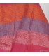 Châle en laine de yack artisanal – Népal – Rose orange bleu 80×180 cm