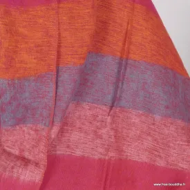 Châle népalais yack wool rose orange bleu 80 x 180 cm - Châles laine de yak