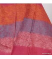 Châle en laine de yack artisanal – Népal – Rose orange bleu 80×180 cm