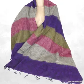 Châle laine de yack violet taupe rose 80 x 180 cm - Châles laine de yak