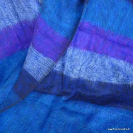 Châle bleu violet à rayures laine de yack 80 x 180 cm - Châles laine de yak