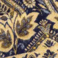 Couverture de méditation népalaise bleu nuit beige 90 x 200 cm - Châles en laine faits main
