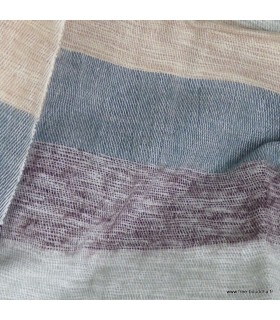 Châle artisanal gris prune 80x180 cm laine de yack fait au Népal