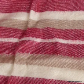 Châle laine de yack framboise écru 80 x 180 cm - Châles laine de yak
