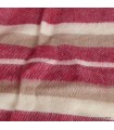 Étole laine de yack framboise écru à rayures – Fabrication artisanale Népal