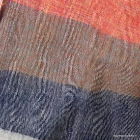 Châle laine de yack saumon beige bleu 80 x 180 cm - Châles laine de yak