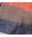 Châle laine de yack saumon beige bleu – Artisanat du Népal