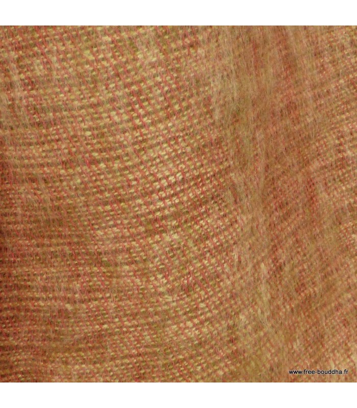 Écharpe rouge moutarde en laine de yack 30×150 cm – Tissage du Népal