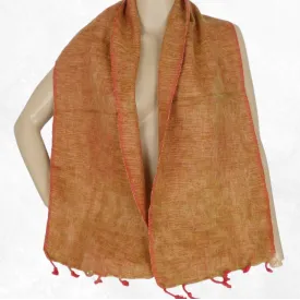 Echarpe en laine de yack rouge moutarde 30 x 150 cm - Echarpes Laine Homme Femme