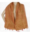 Écharpe rouge moutarde en laine de yack 30×150 cm – Tissage du Népal