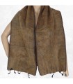 Écharpe marron noir en laine de yack 30×150 cm – Tissage du Népal