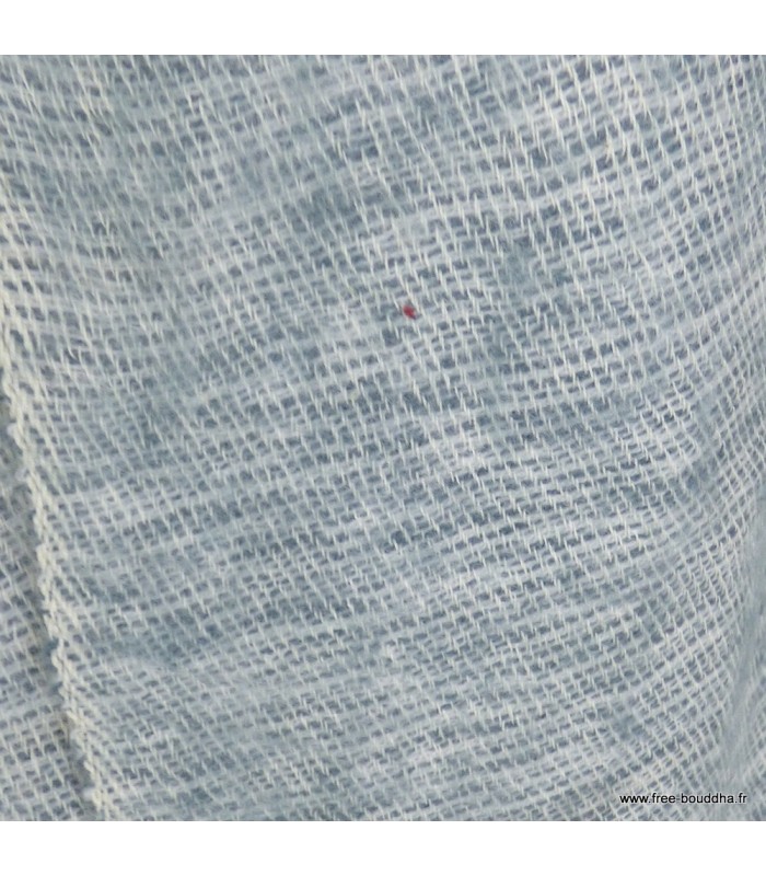 Écharpe laine de yack gris bleuté 30 x 150 cm – Tissage népalais