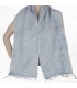 Écharpe laine de yack gris bleuté 30 x 150 cm – Tissage népalais