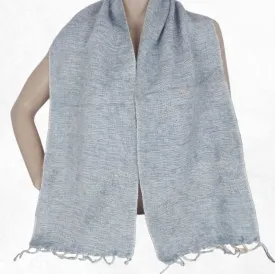 Echarpe en laine de yack gris bleuté 30 x 150 cm - Echarpes Laine Homme Femme