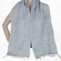 Echarpe en laine de yack gris bleuté 30 x 150 cm - Echarpes Laine Homme Femme