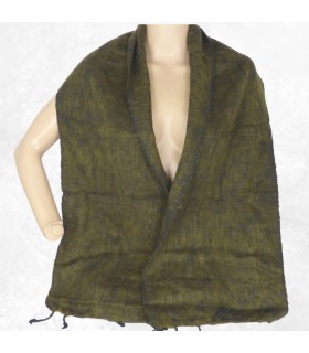 Écharpe laine de yak kaki noir – Accessoire artisanal du Népal