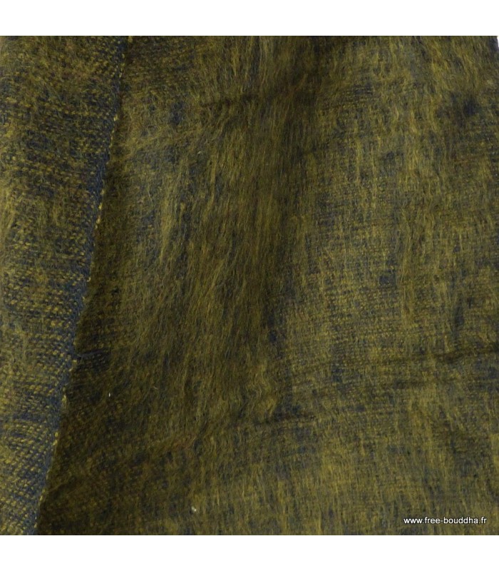 Écharpe laine de yak kaki noir – Accessoire artisanal du Népal