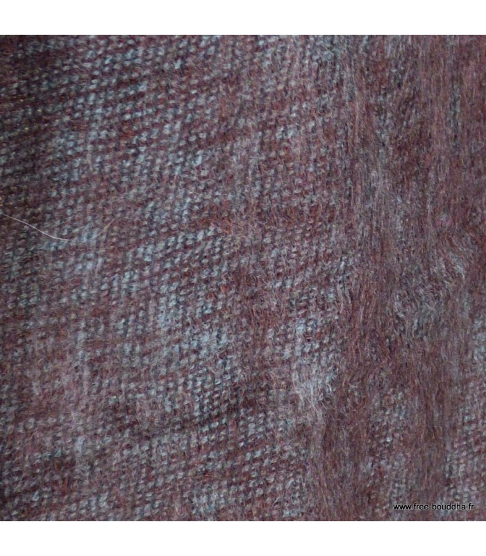 Echarpe chaude du Népal marron et bleu 30 x 150 cm, artisanale