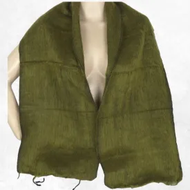 Echarpe en laine de yack faite au Népal olive et noire - Echarpes Laine Homme Femme