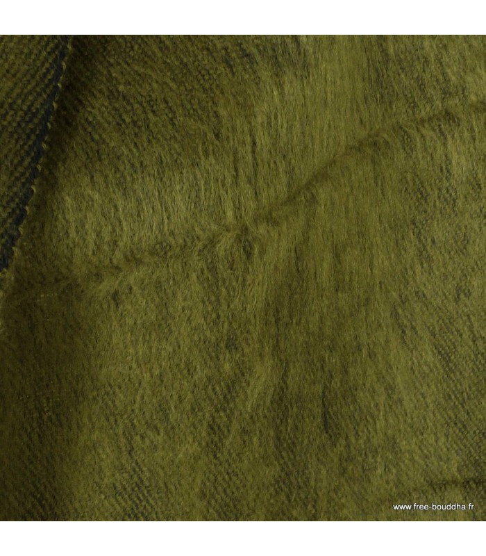 Echarpe artisanale en laine de yack homme femme olive noire