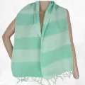 Echarpe en laine de yack faite au Népal vert lagon - Echarpes Laine Homme Femme