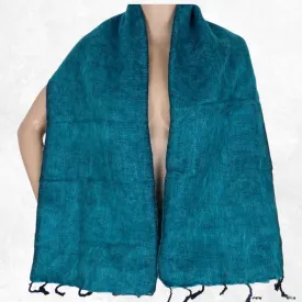 Echarpe népalaise laine de yack vert canard - Echarpes Laine Homme Femme