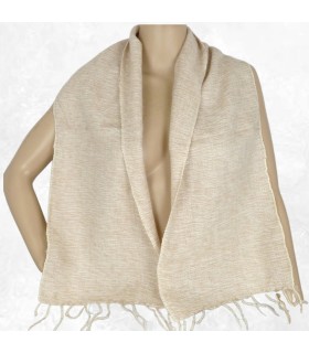 Écharpe en laine de yack – Beige naturel – Népal