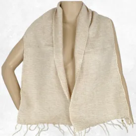 Echarpe en laine de yack beige naturel - Echarpes Laine Homme Femme
