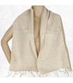 Écharpe en laine de yack – Beige naturel – Népal