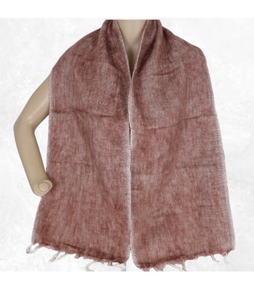 Écharpe yak wool marron chiné – Tissage népalais traditionnel