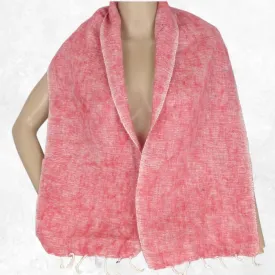 Echarpe népalaise yak wool rouge chiné blanc - Echarpes Laine Homme Femme