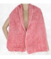 Écharpe rouge chiné blanc en yak wool – Artisanat népalais