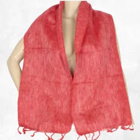 Echarpe népalaise yak wool rouge chiné rose - Echarpes Laine Homme Femme
