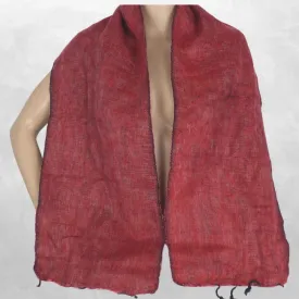 Echarpe ethnique du Nepal rouge rouille 140 x 30 cm - Echarpes Laine Homme Femme