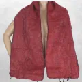 Echarpe ethnique du Nepal rouge rouille 140 x 30 cm - Echarpes Laine Homme Femme
