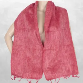 Echarpe artisanale népalaise yack wool framboise - Echarpes Laine Homme Femme